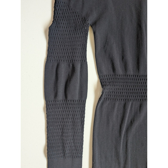 McQ BY ALEXANDER MCQUEEN Long-sleeve Mesh BODY-CON DRESS Sz XS/S Black #FC501 - Picture 6 of 13